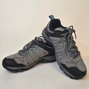 Light Hiker Trail Shoe Merrell Crosslander 3 Suede Mesh Gray Teal Size 7 J135676